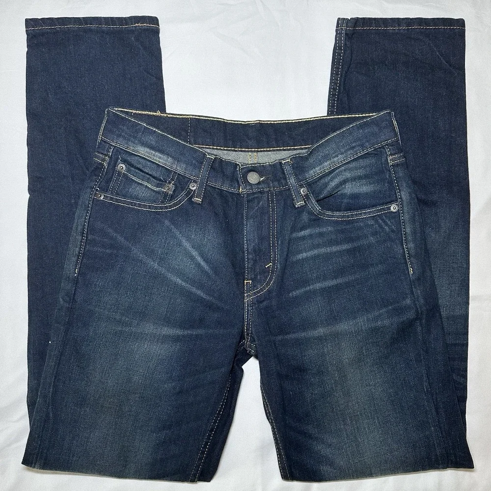 Levi's 511 Slim Fit Jeans Men's 29x32 Dark Wash Distressed Denim Stretch Casual